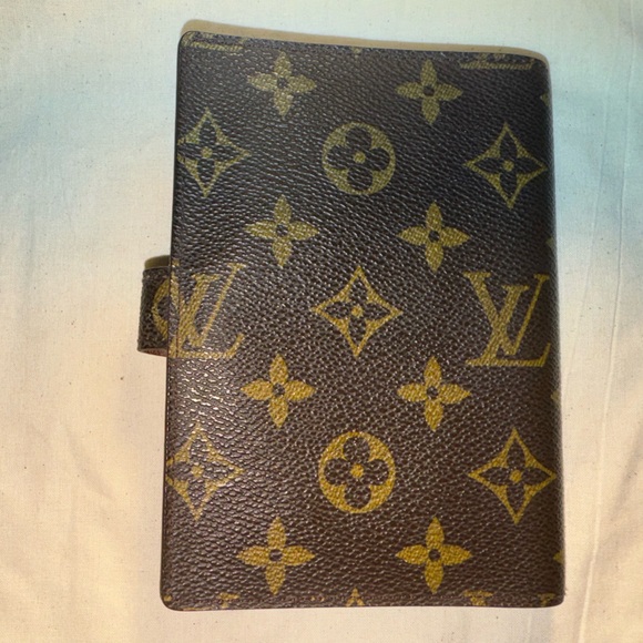 Authentic LOUIS VUITTON LV Monogram Canvas Leather Agenda PM Cover Clutch Wallet - Picture 3 of 9